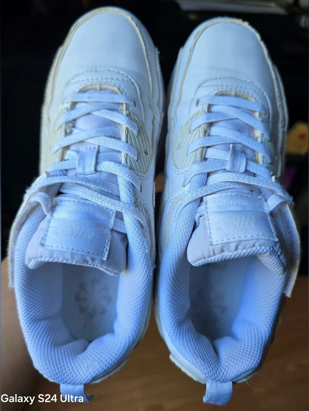 Sz 2.5Y Little Kids NIKE AIR MAX 90 LTR 'Triple White' Running Shoes